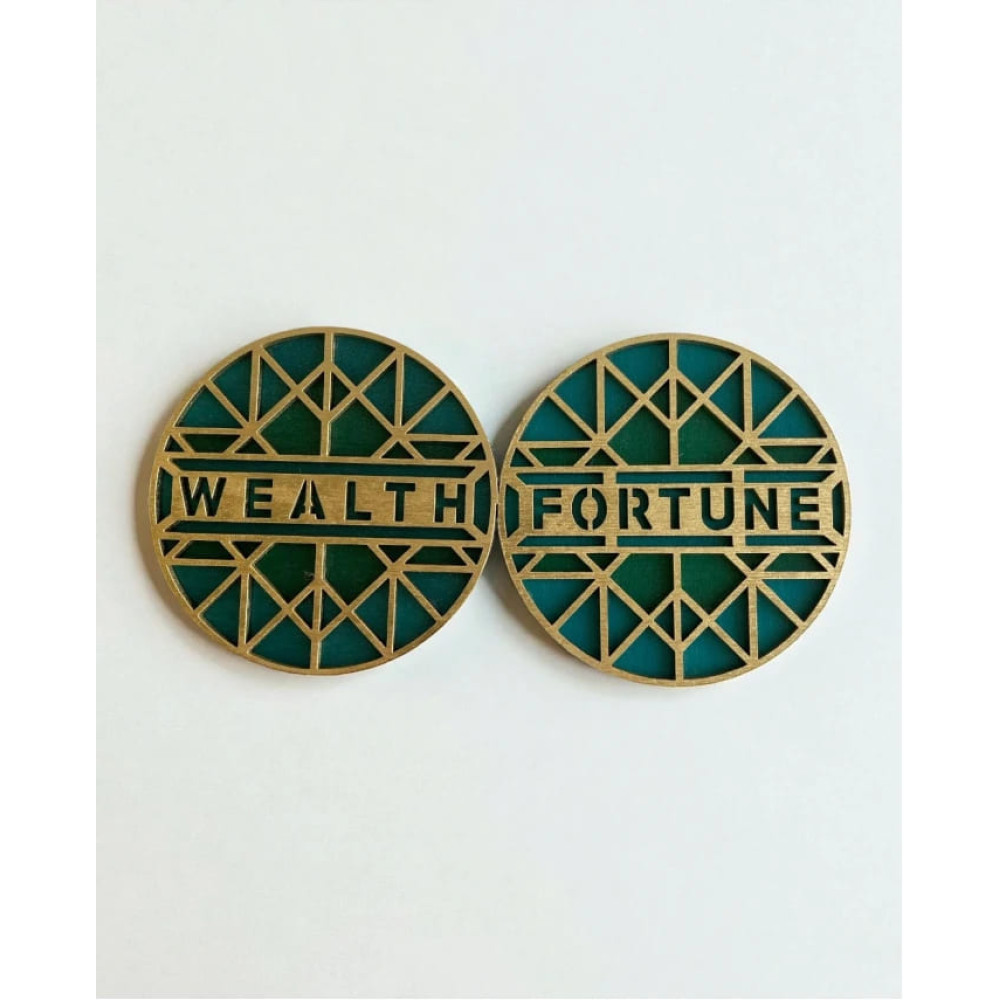 LifeLikes Σετ Σουβέρ Fortune Wealth (2 τμχ) Βεραμάν Πράσινο