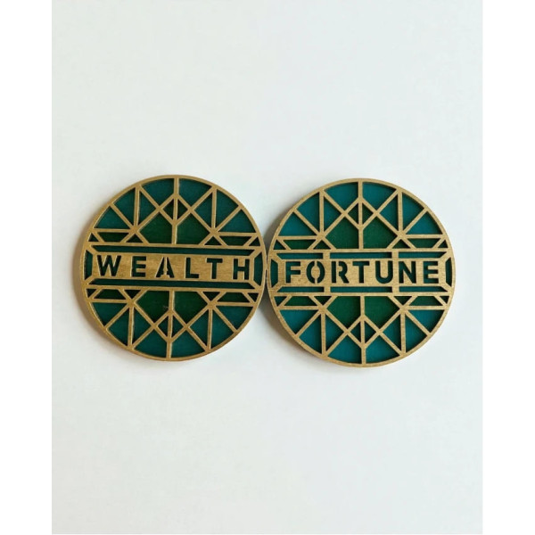 LifeLikes Σετ Σουβέρ Fortune Wealth (2 τμχ) Βεραμάν Πράσινο