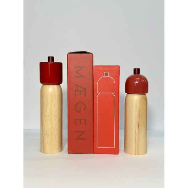 Maegen Μεσσαίος Κόκκινος Μύλος Αλατιού ή Πιπεριού 5.1 x 18.8cm