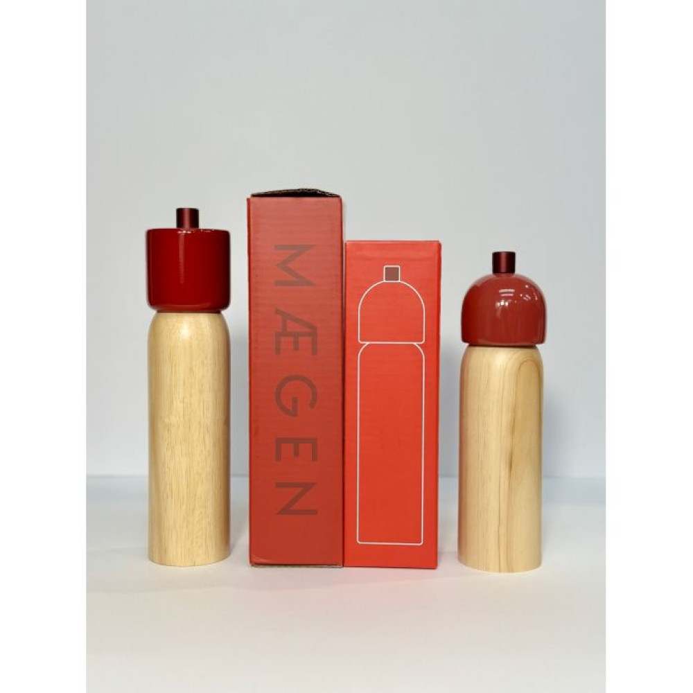 Maegen Μεγάλος Κόκκινος Μύλος Αλατιού ή Πιπεριού 5.1 x 21.5cm