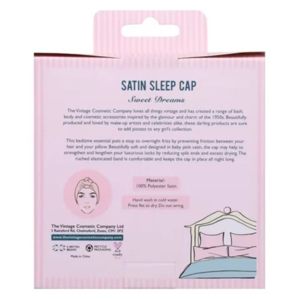 Ροζ Σατέν Σκουφάκι Προστασίας Μαλλιών Κατά τον Ύπνο - By Upper Canada