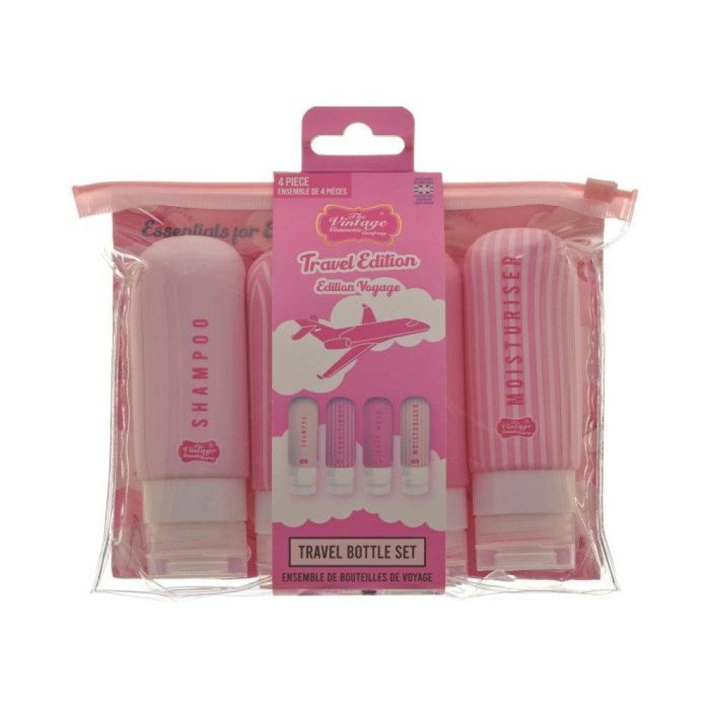 Διαφανές Τσαντάκι με Σετ Ταξιδιωτικών Μπουκαλιών Σιλικόνης, 4 τμχ - By Upper Canada