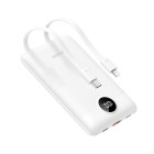 Veger C11 W1170 Digital Display Power Bank 10000mAh PD 3.0 Built In Non-MFI Lightning & USB-C (Λευκό)
