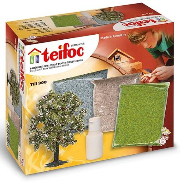 Teifoc Σέτ Χτισίματος Γκαζόν, Γκρι Χαλίκι, Καφέ Χαλίκι, Δένδρο και Κόλλα