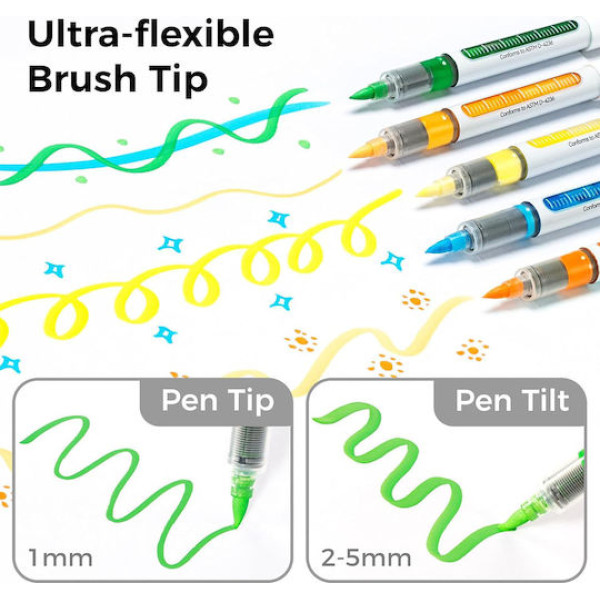 Ohuhu Σετ 24 Ανεξίτηλων Ακρυλικών Μαρκαδόρων Neon