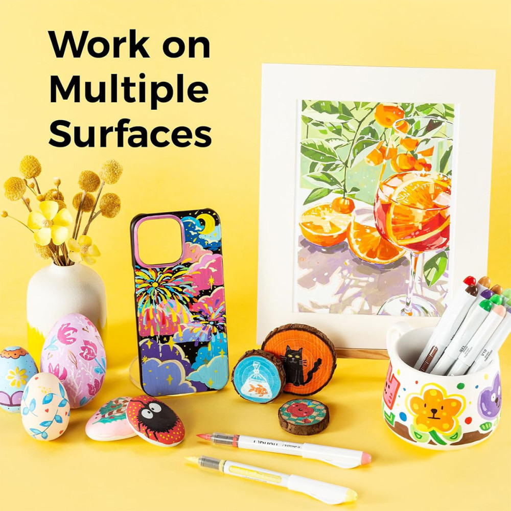 Ohuhu Σετ 24 Ανεξίτηλων Ακρυλικών Μαρκαδόρων Neon