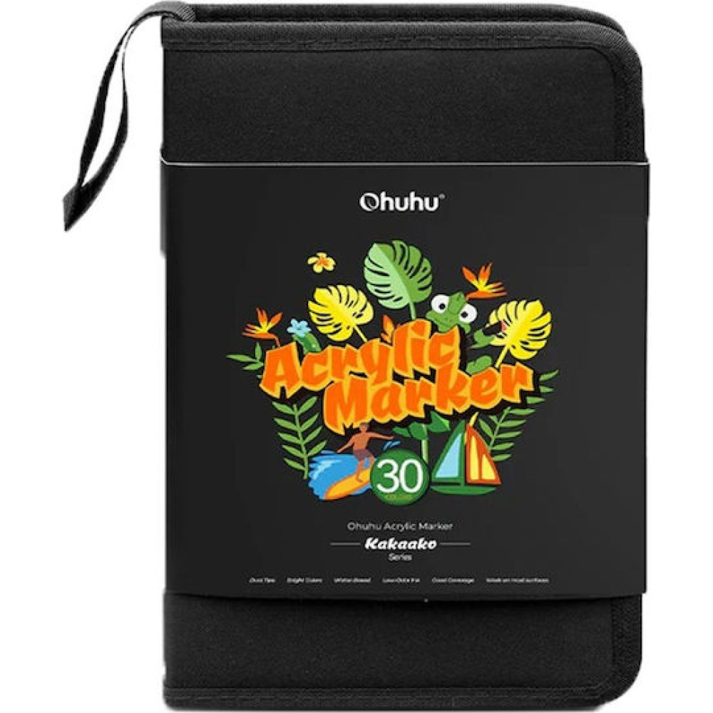 Ohuhu Σετ 30 Ανεξίτηλων Ακρυλικών Μαρκαδόρων με Διπλή Μύτη