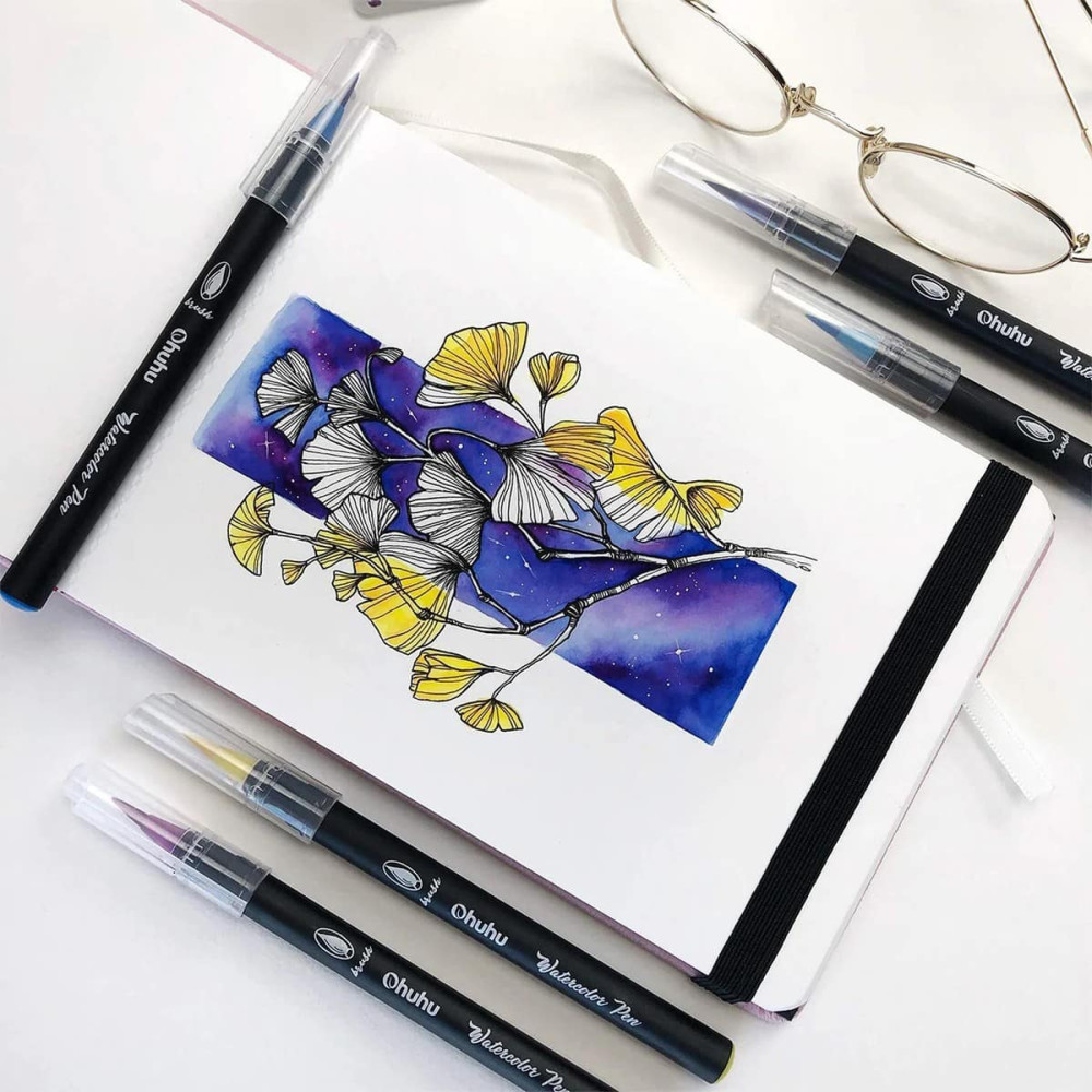 Ohuhu Σετ 25 Brush Μαρκαδόροι Ζωγραφικής Λεπτοί