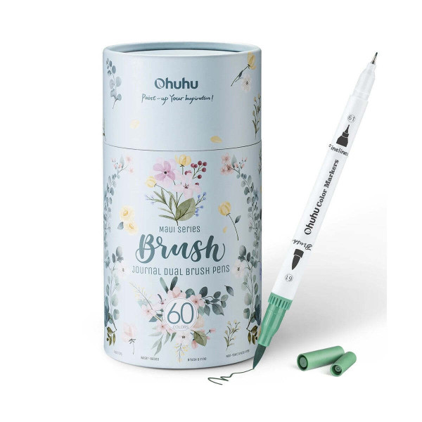 Ohuhu Σετ 60 Μαρκαδόρων με Βάση το Νερό Brush & Fineliner