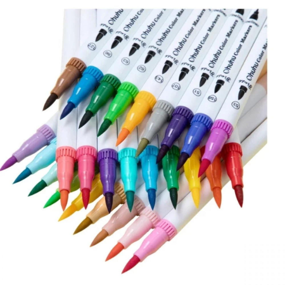 Ohuhu Σετ 60 Μαρκαδόρων με Βάση το Νερό Brush & Fineliner