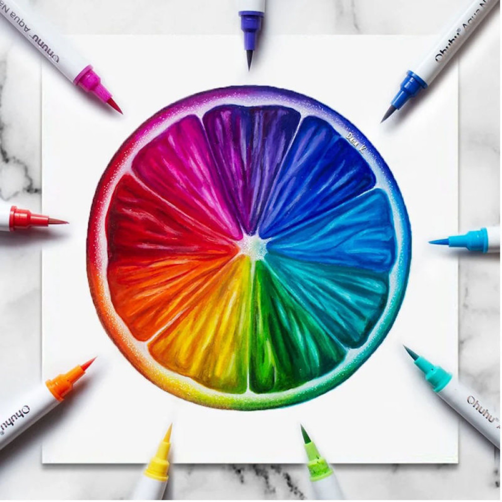 Ohuhu Σετ 60 Μαρκαδόρων με Βάση το Νερό Brush & Fineliner