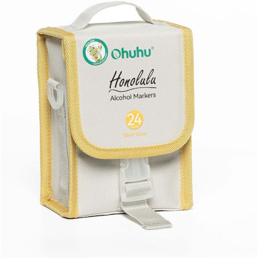 Ohuhu Honolulu Σετ 24 Μαρκαδόρων Αλκοόλης με Διπλή Μύτη Skin Tone Brush & Chisel