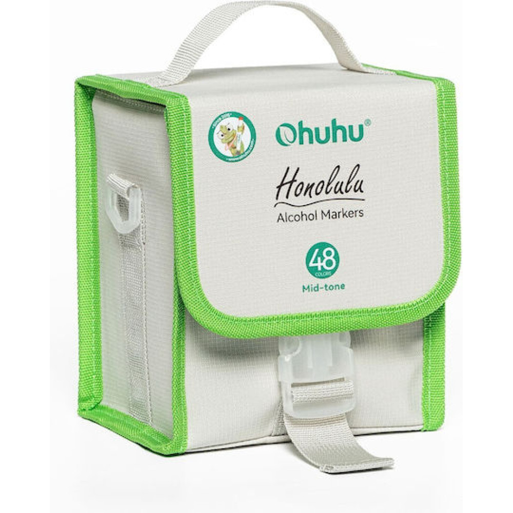Ohuhu Honolulu Σετ 48 Μαρκαδόρων Αλκοόλης με Διπλή Μύτη Mid-tone Brush & Chisel