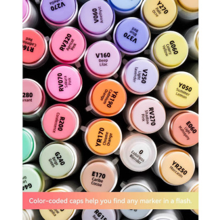 Ohuhu Honolulu Σετ 48 Μαρκαδόρων Αλκοόλης με Διπλή Μύτη Mid-tone Brush & Chisel