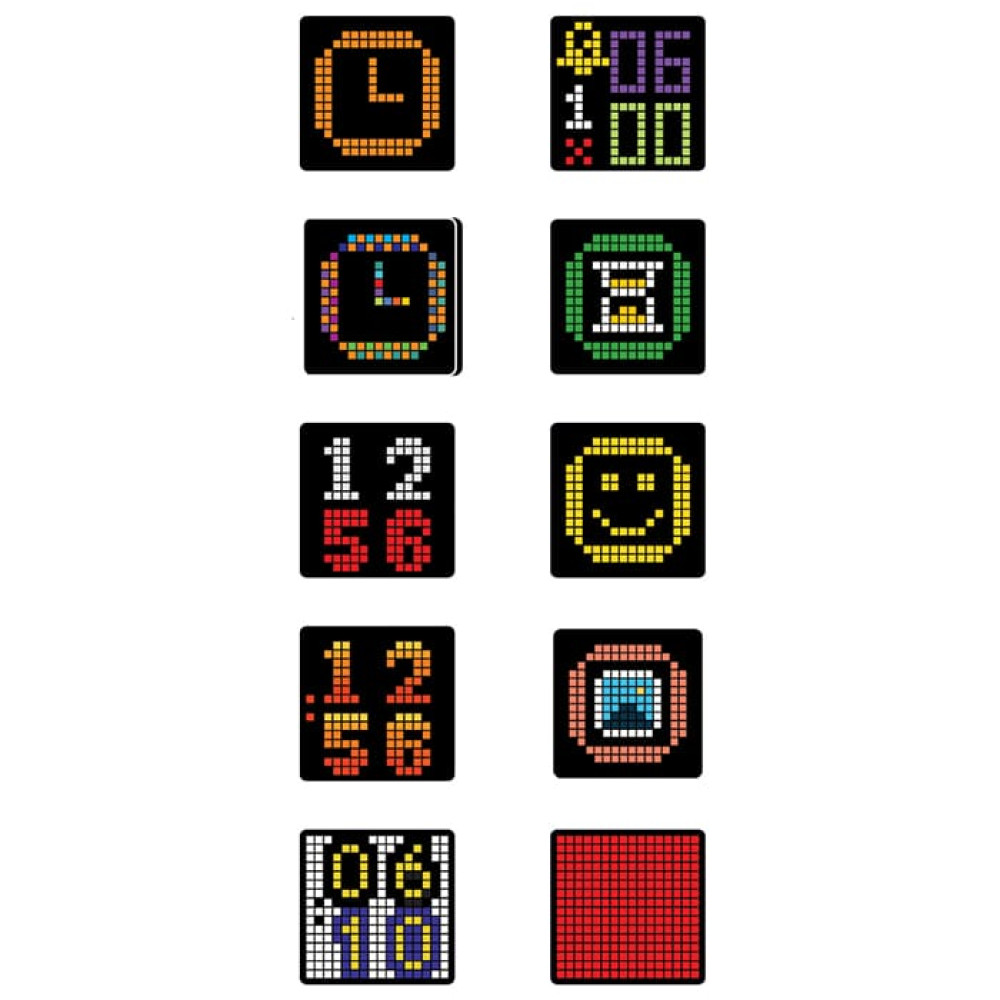 LIFE PIXEL Επιτραπέζιο ψηφιακό ρολόι/ξυπνητήρι με έγχρωμη οθόνη RGB LED pixel art