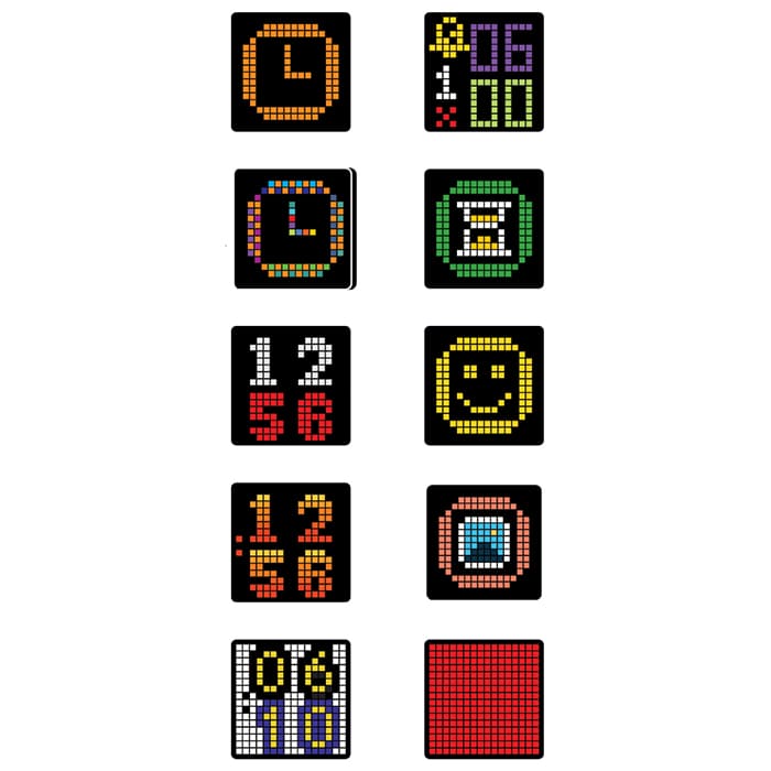 LIFE PIXEL Επιτραπέζιο ψηφιακό ρολόι/ξυπνητήρι με έγχρωμη οθόνη RGB LED pixel art