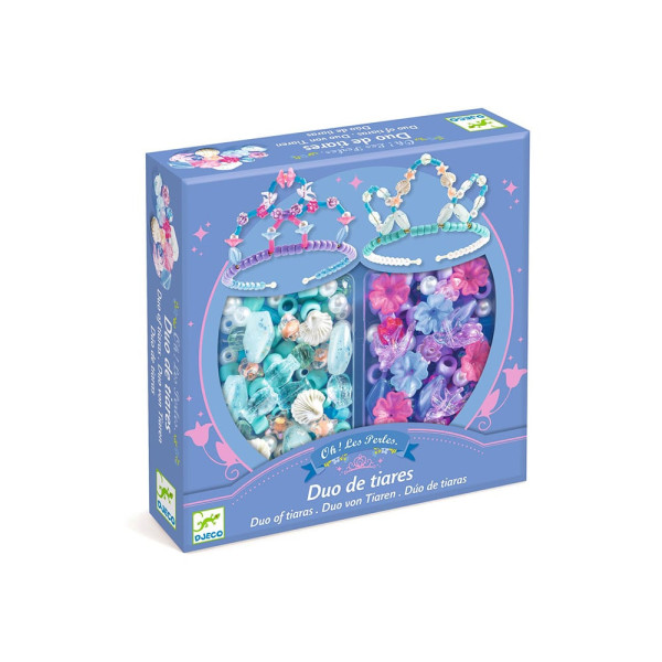 Djeco Κατασκευάζω 2 Tιάρες με Διάφορες Xάντρες "Μπλέ"