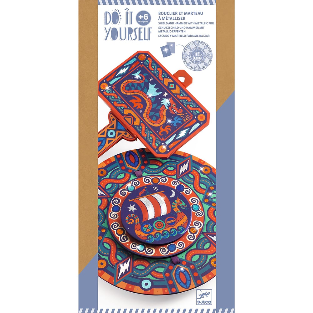 Djeco DIY Φτιάχνω Ασπίδα και Σφυρί με Φύλλα Χρυσού και Αυτοκόλλητα