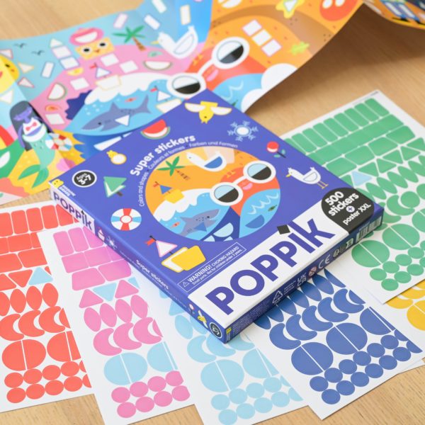 Poppik Sticker box με Αφίσα XXL και 500 Αυτοκόλλητα - Χρώματα και Σχήματα