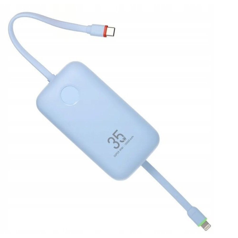 Veger K1 W1188 Digital Display Power Bank 10000mAh PD 3.0 Built In Non-MFI Lightning & USB-C (Γαλάζιο)