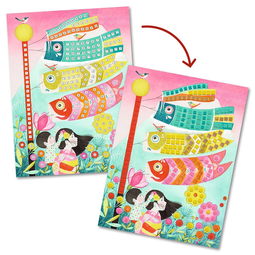 Djeco Μωσαϊκό Λαμπερά Λουλούδια με Γκλίτερ