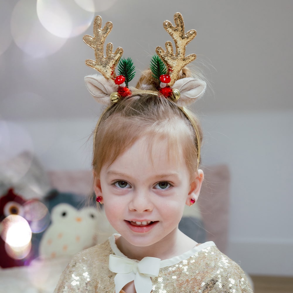 Great Pretenders Χριστουγεννιάτικη Στέκα Μαλλιών Χρυσή "Ρούντολφ"