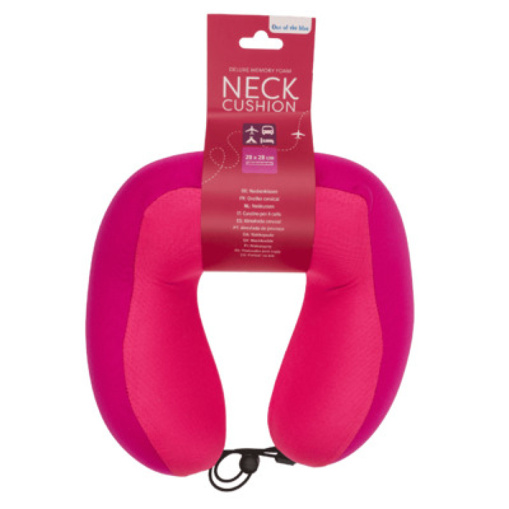 Deluxe Μαξιλάρι Αυχένα Memory Foam Φούξια