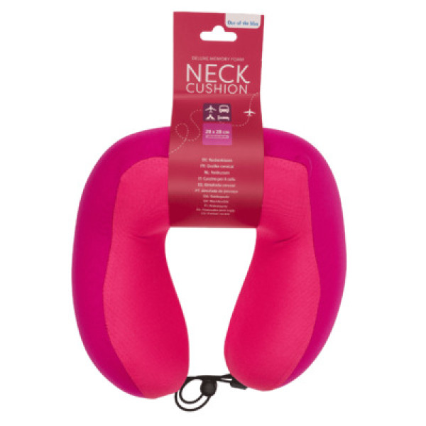 Deluxe Μαξιλάρι Αυχένα Memory Foam Φούξια