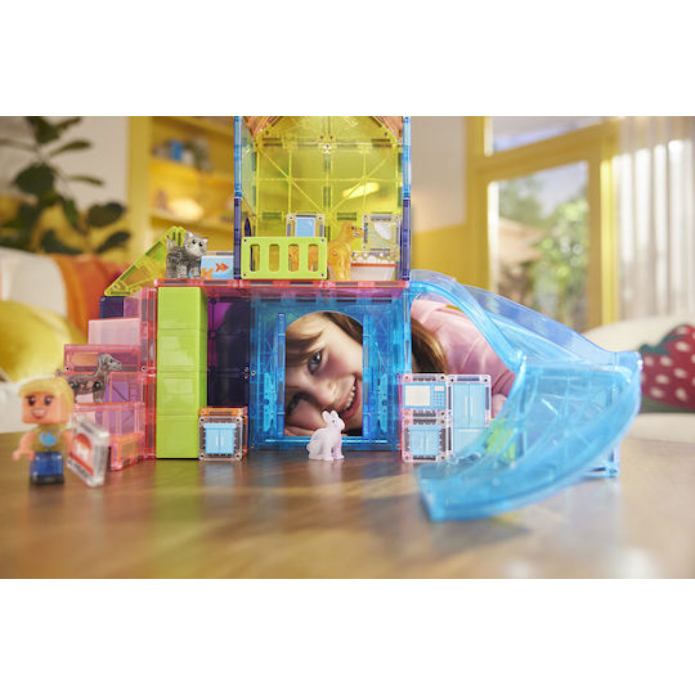 Magna-Tiles Pet Playhouse 50 Τεμάχια – Μαγνητικά Πλακίδια STEM με Κατοικίδια