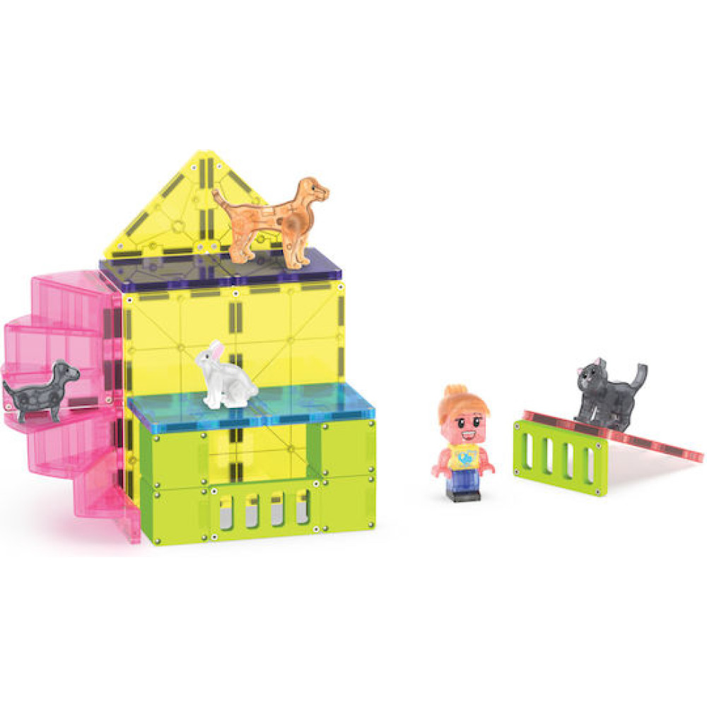 Magna-Tiles Pet Playhouse 50 Τεμάχια – Μαγνητικά Πλακίδια STEM με Κατοικίδια
