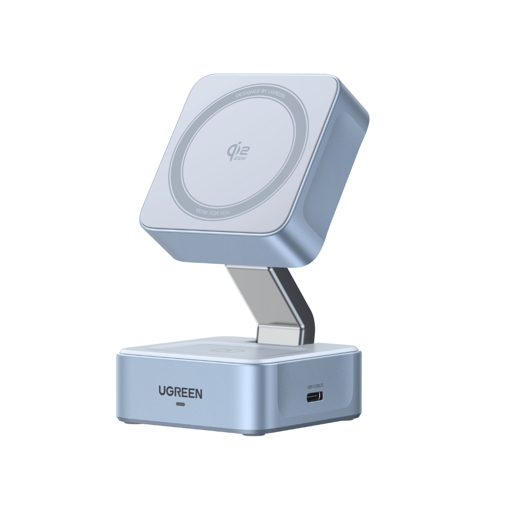 UGreen W752/55960B 2-in-1 Magnetic Wireless Charger 25W Qi2 (Grey)