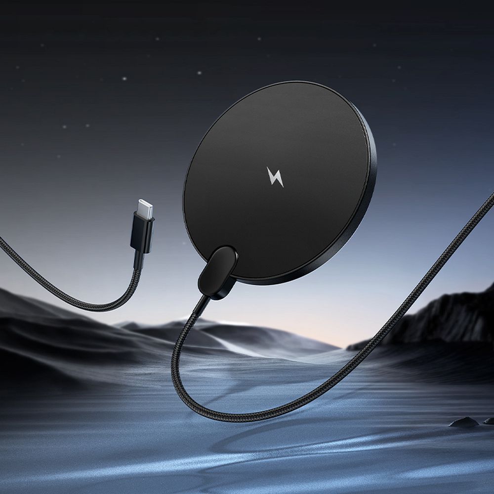Hoco CW62 Wireless φορτιστής με καλώδιο USB-C και οθόνη, 15W (Μαύρο)