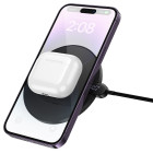 Hoco CW62 Wireless φορτιστής με καλώδιο USB-C και οθόνη, 15W (Μαύρο)