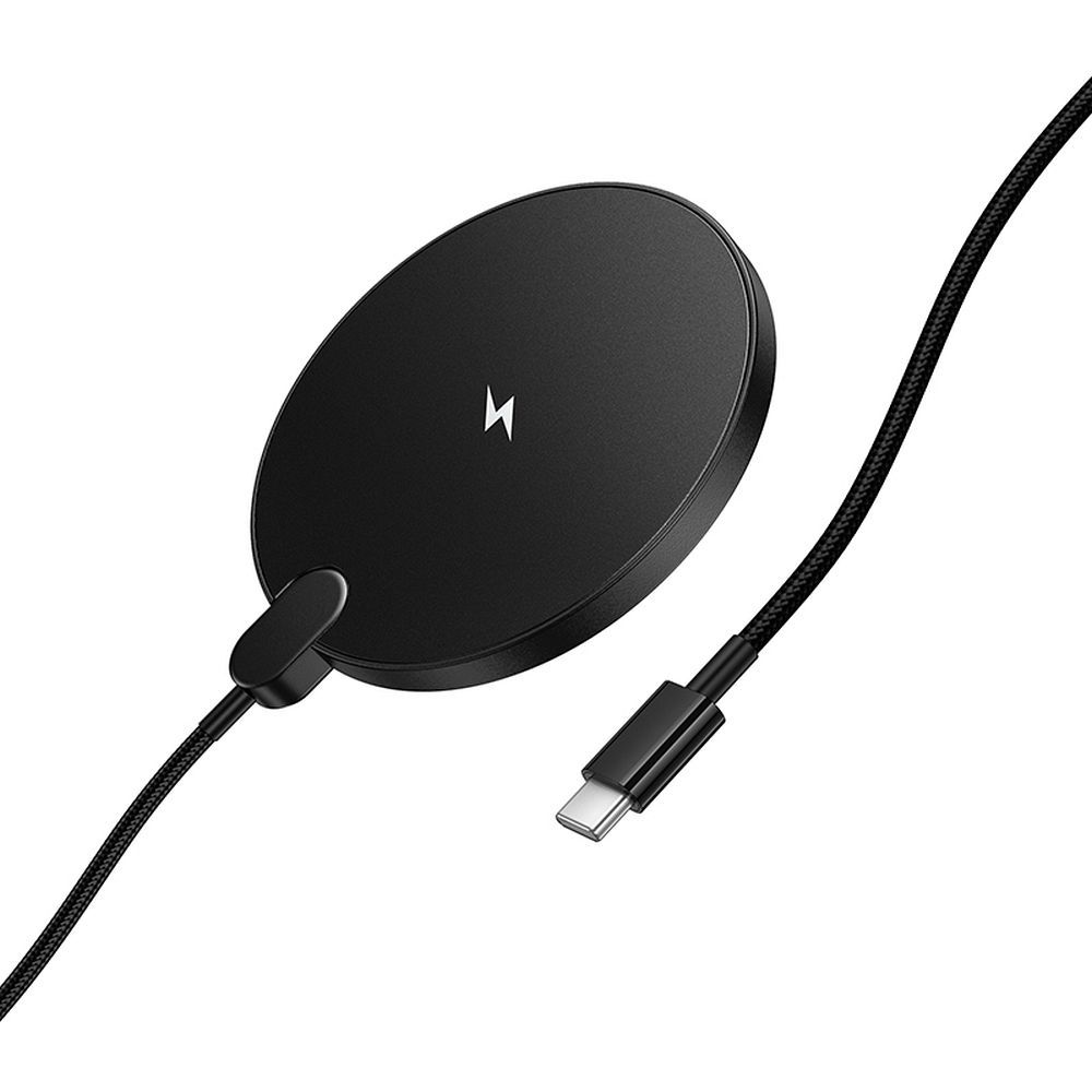 Hoco CW62 Wireless φορτιστής με καλώδιο USB-C και οθόνη, 15W (Μαύρο)