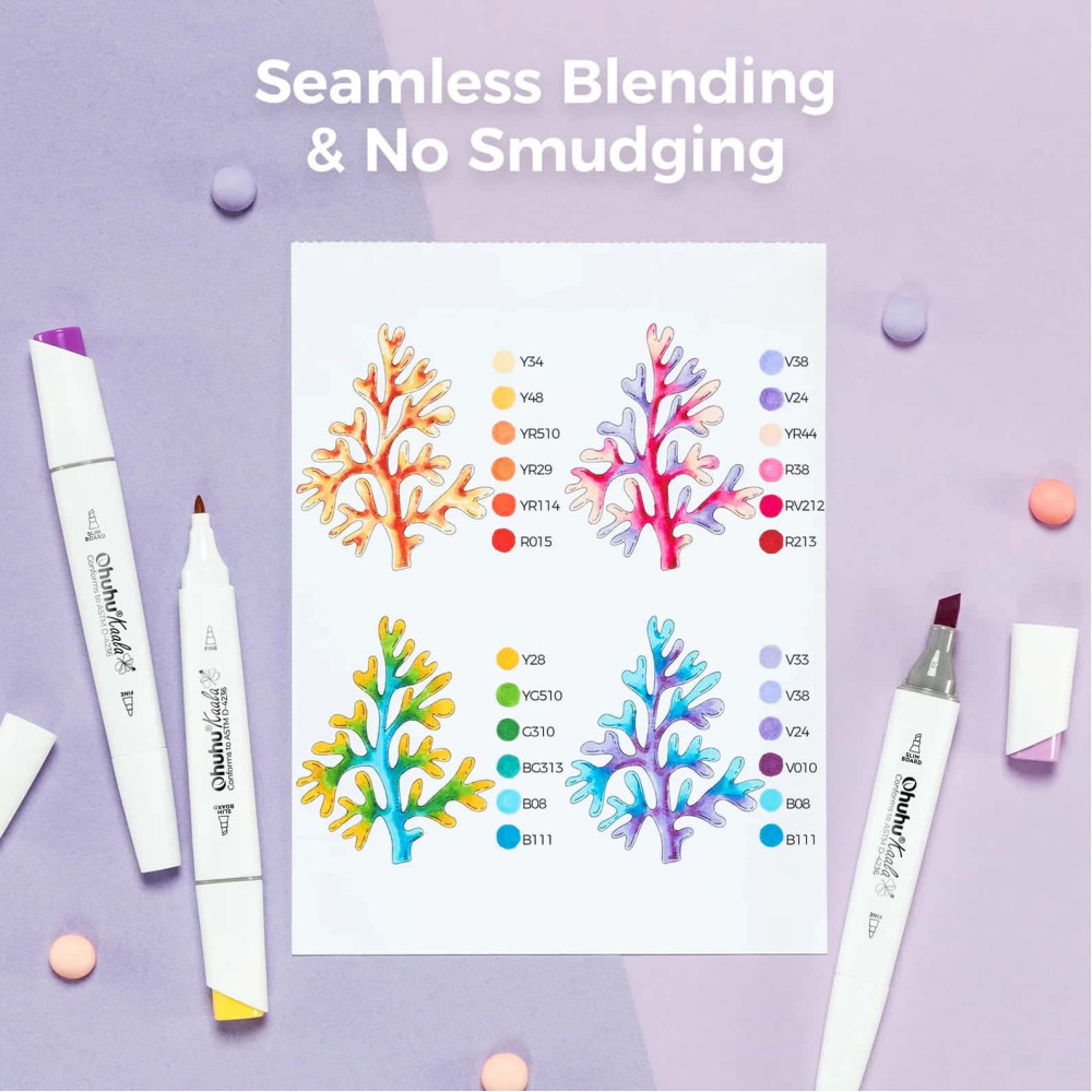 Ohuhu Kaala Σετ 60 Μαρκαδόρων Αλκοόλης Dual Tips - 60 Colors Illustrations
