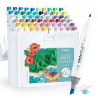Ohuhu Kaala Σετ 60 Μαρκαδόρων Αλκοόλης Dual Tips - 60 Colors Landscape Tone