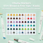 Ohuhu Kaala Σετ 60 Μαρκαδόρων Αλκοόλης Dual Tips - 60 Colors Landscape Tone