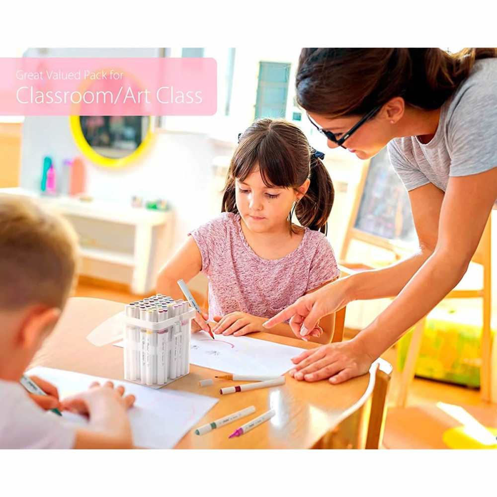 Ohuhu Oahu Σετ 48 Μαρκαδόρων Αλκοόλης Fine & Chisel