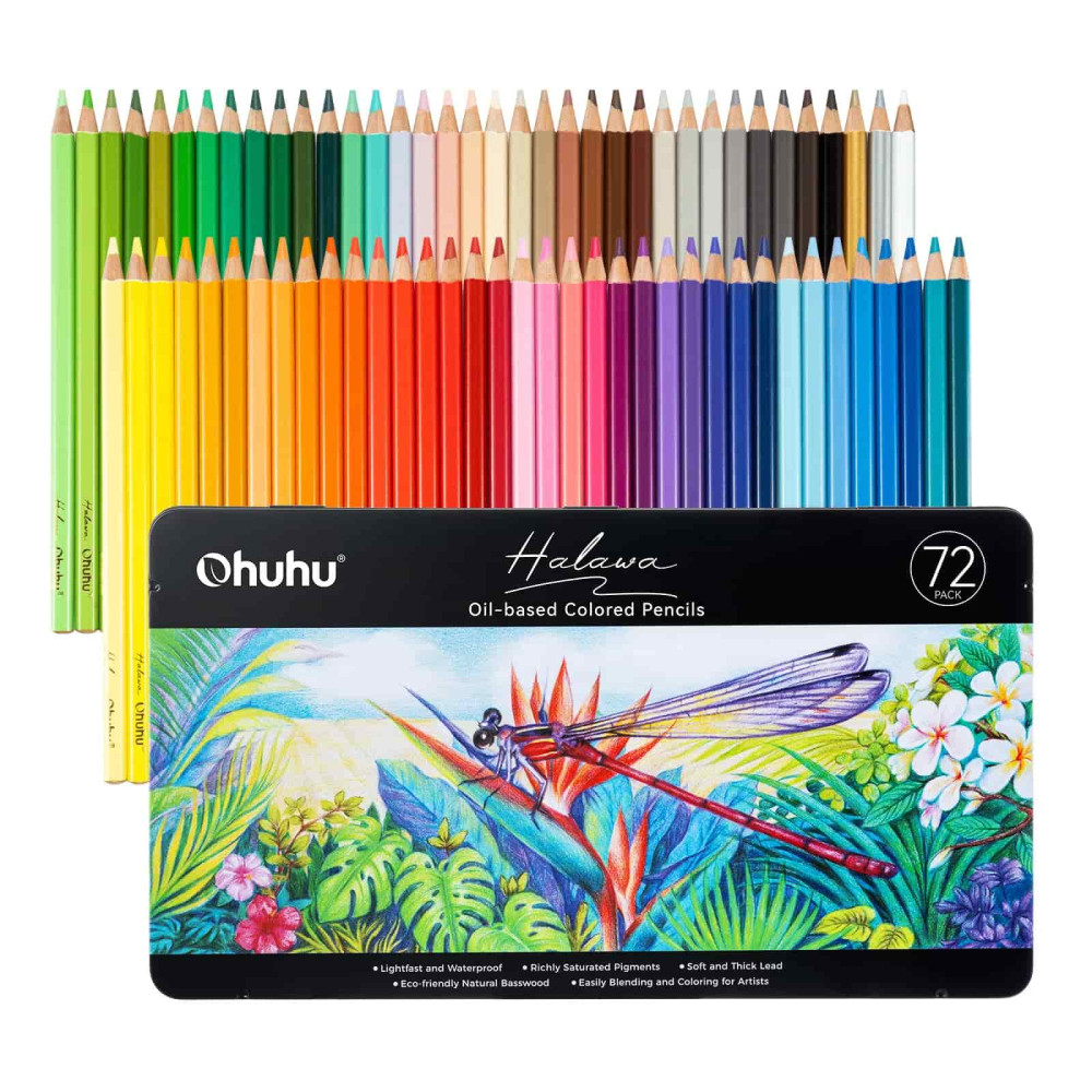 Ohuhu Halawa Series 72 Colors - Πολύχρωμα Μολύβια με Βάση το Λάδι