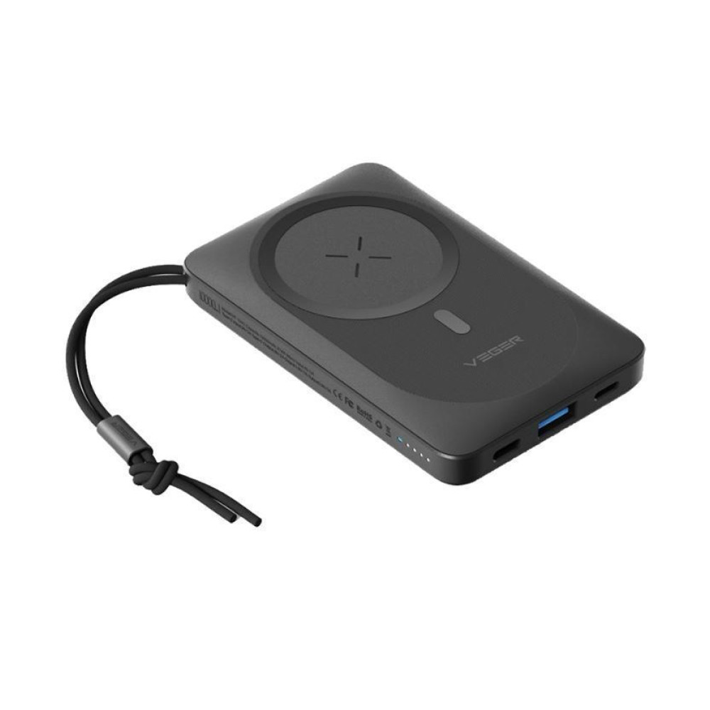 Veger W1151 MagOn Magnetic Wireless MagSafe Power Bank 10000mAh PD 3.0 (Γκρι)