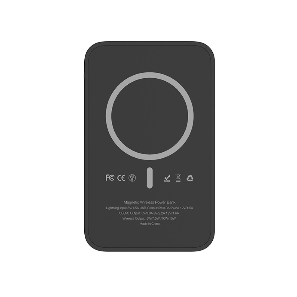 Veger W0553 MagOn Magnetic Wireless MagSafe Power Bank 5000mAh PD 3.0 + PPS 20W (Μαύρο)