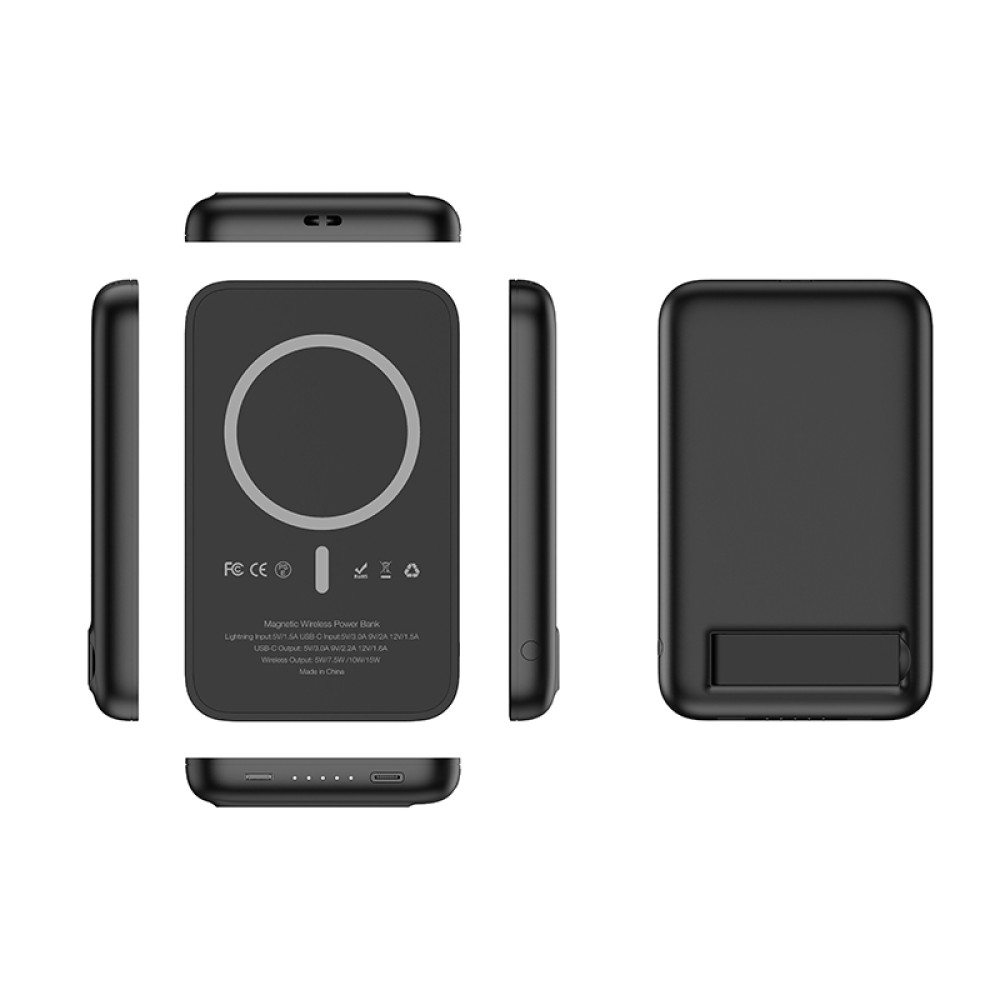 Veger W0553 MagOn Magnetic Wireless MagSafe Power Bank 5000mAh PD 3.0 + PPS 20W (Μαύρο)