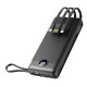Veger C20 W2059 Digital Display Power Bank 20000mAh Built In 4 Cables, Keychain Style (Μαύρο)