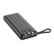 Veger C20 W2059 Digital Display Power Bank 20000mAh Built In 4 Cables, Keychain Style (Μαύρο)