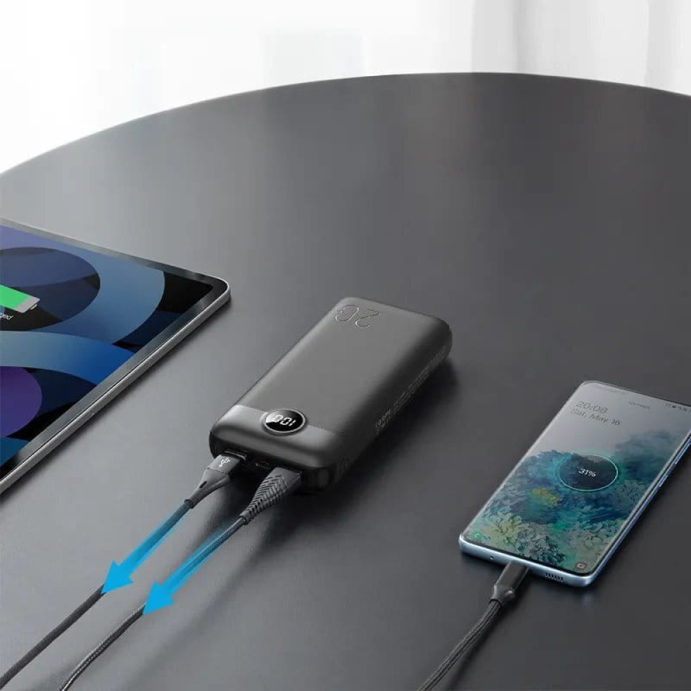 Veger L20S W2039PD Digital Display Power Bank 20000mAh PD 3.0 20W, USB-C, USB-A (Μαύρο)