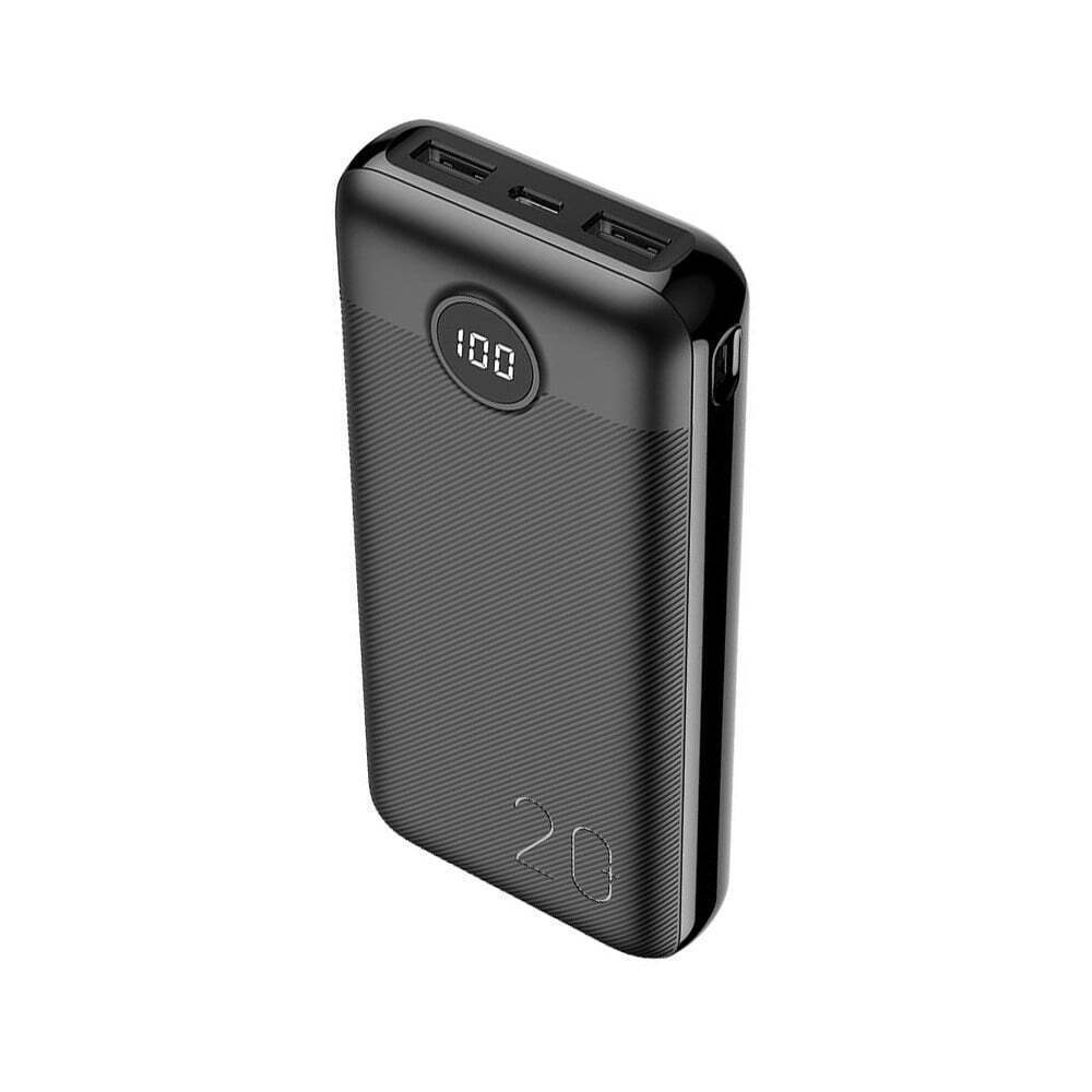Veger L20S W2039PD Digital Display Power Bank 20000mAh PD 3.0 20W, USB-C, USB-A (Μαύρο)
