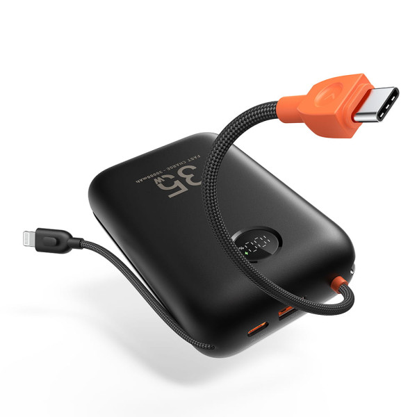 Veger K3 W2068 Digital Display Power Bank 30000mAh PD 3.0 35W Built In 4 Cables, Keychain Style (Μαύρο)