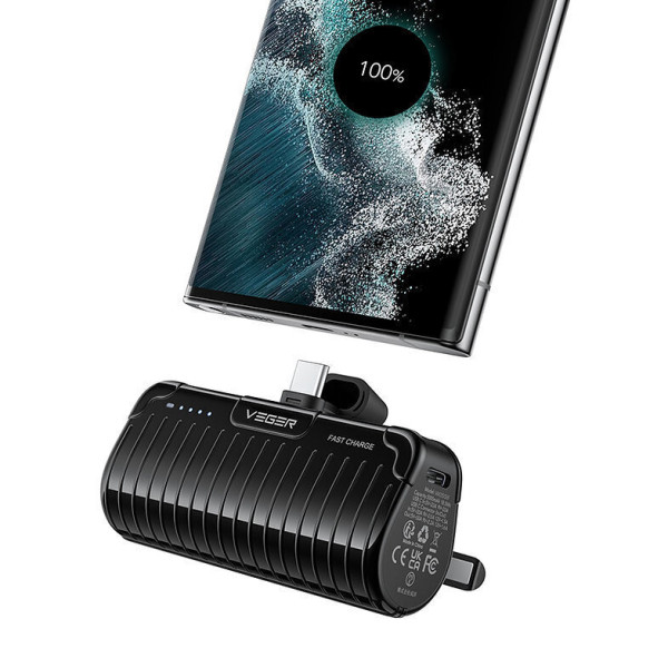 Veger W0558 Power Bank Plugon-C PRO 5000mAh PD 3.0 20W Type-C (Μαύρο)
