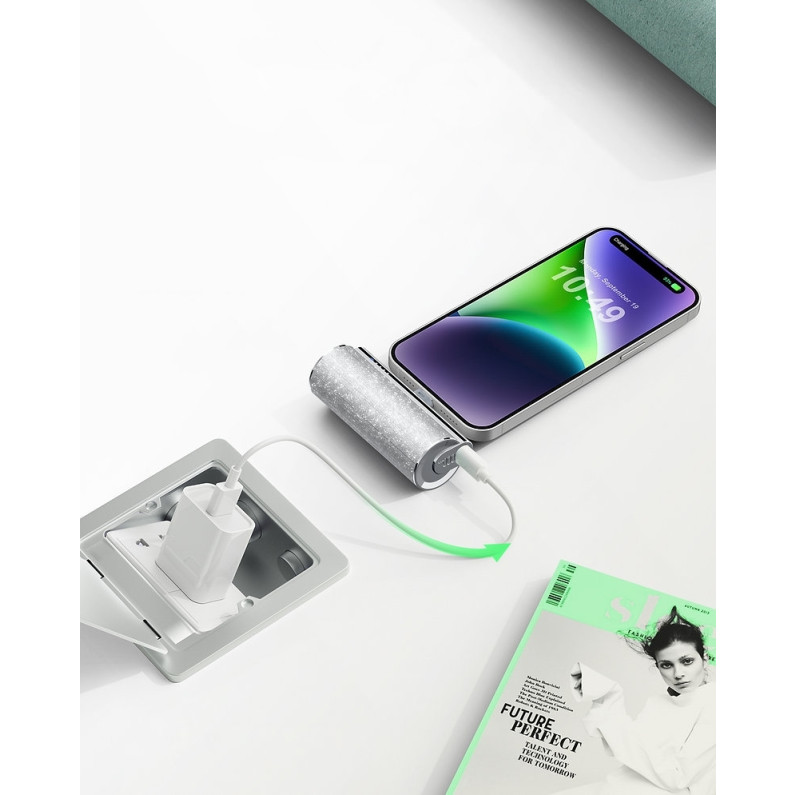 Veger W0573 Power Bank Lipstick-C 5000mAh 12W Type-C (Ασημί)