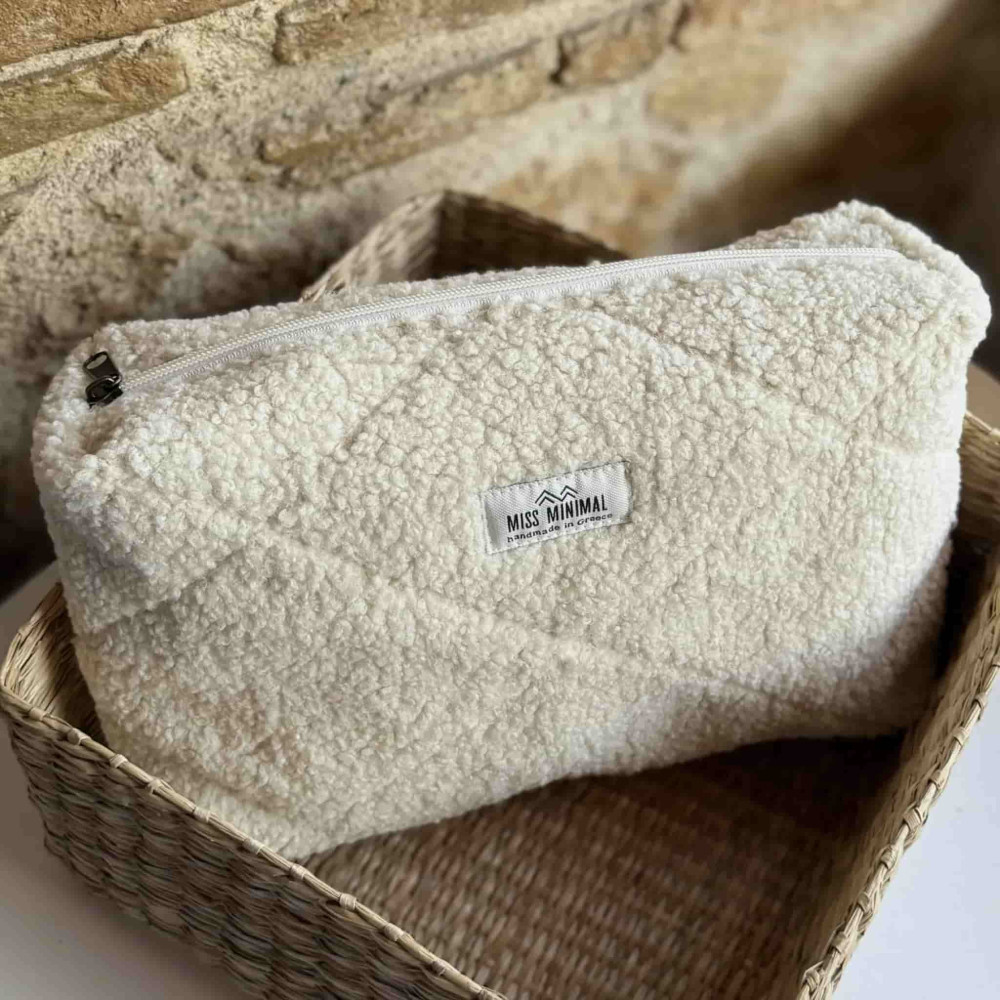 Miss Minimal Zipper Box Pouch Νεσεσέρ Fluffy Cloud (28 x 18 x 8 cm)